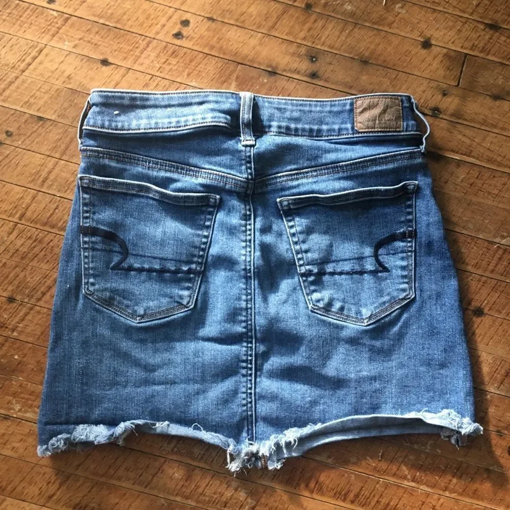 American Eagle Y2K raw hem demon miniskirt
